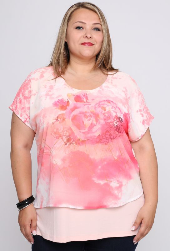 ROSEGARDEN - Doppelshirt mit Chiffon - rosa/pink - Gr. 48