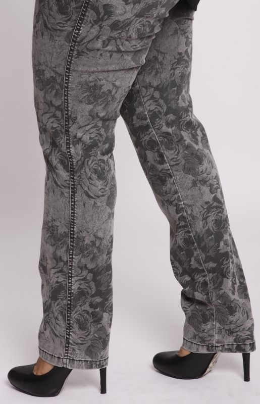 KJ Brand - Druckhose/Jeans (Betty Röhre) - grau - Gr. 52, 56 und 58