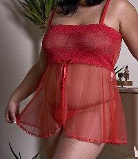CATHERINE RED - Babydoll Set - rot - Gr. 44/46